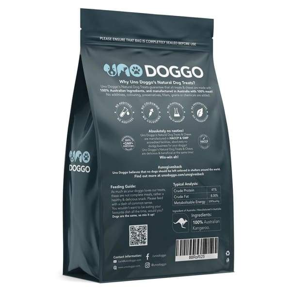 Uno Doggo [25% OFF BUY 1 GET 1 FREE] Uno Doggo Natural Kangaroo Ribs Air Dried Dog Treats 250g [EXP OCT 2020] Dog Food & Treats