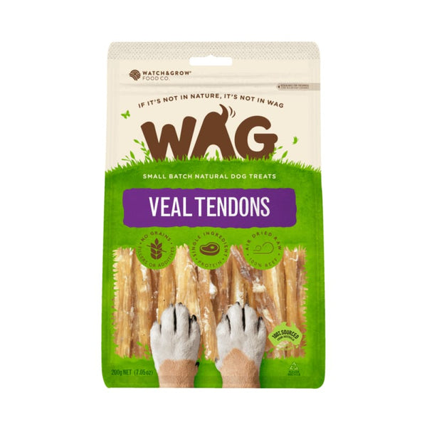 WAG WAG Veal Tendons Air Dried Dog Treats 200g Dog Food & Treats