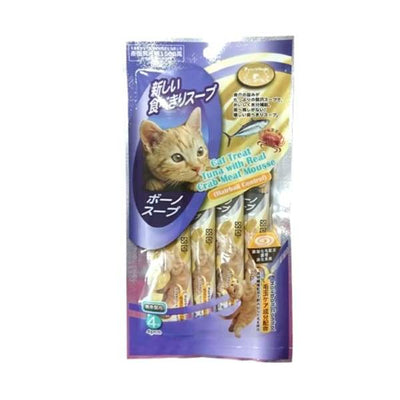 Pet Village Pet Village Tuna with Real Crab Mousse (Hairball Control) Cat Treat 56g (14g×4) Cat Food & Treats