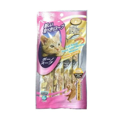 Pet Village Pet Village Tuna with Shrimp Mousse (Hairball Control) Cat Treat 56g (14g×4) Cat Food & Treats