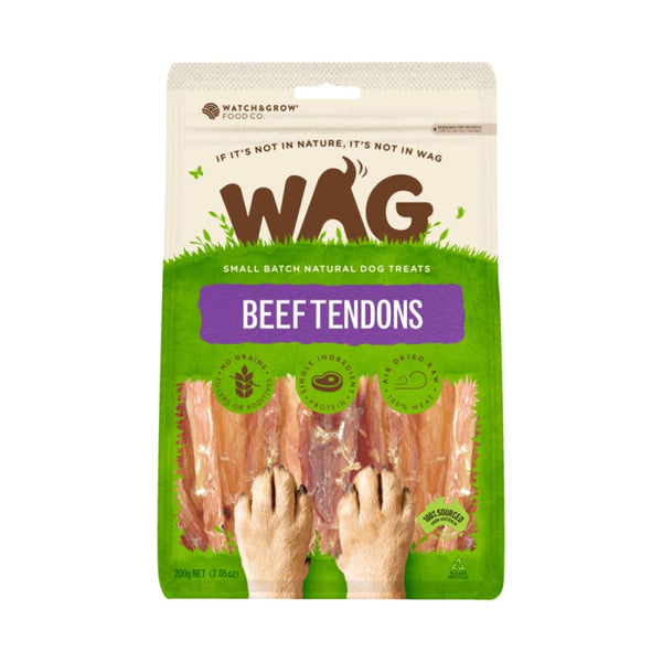 WAG WAG Beef Tendons Air Dried Dog Treats 200g Dog Food & Treats