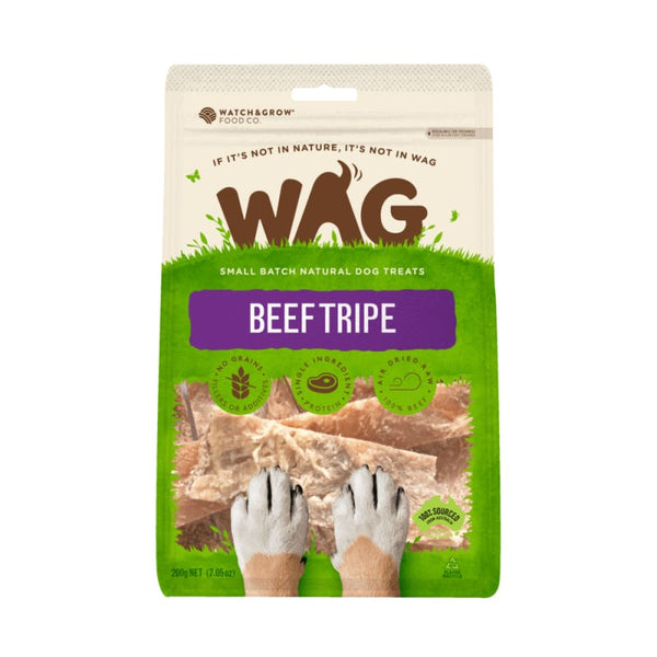 WAG WAG Beef Tripe Air Dried Dog Treats 200g Dog Food & Treats