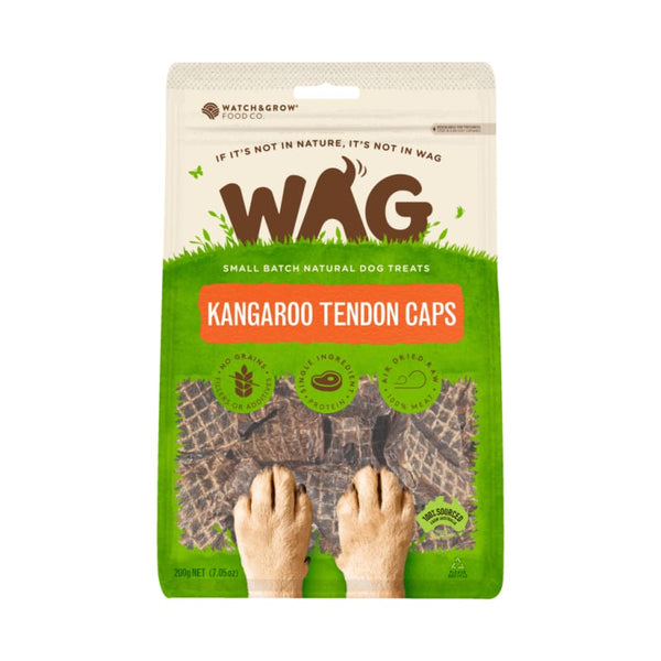 WAG WAG Kangaroo Tendon Caps Air Dried Dog Treats 200g Dog Food & Treats