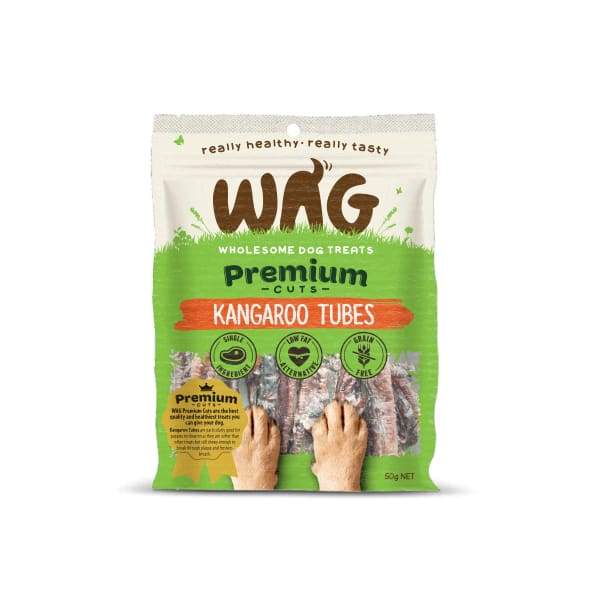 WAG [$19.90 OFF*] WAG Premium Kangaroo Tubes Air Dried Dog Treats 50g Dog Food & Treats