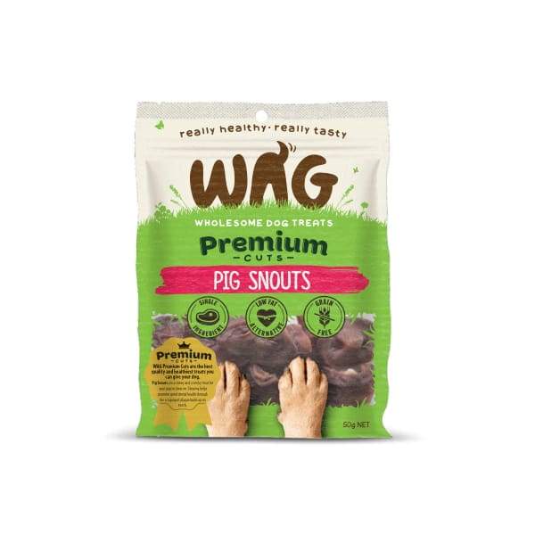 WAG [$19.90 OFF*] WAG Premium Pig Snouts Air Dried Dog Treats 50g Dog Food & Treats