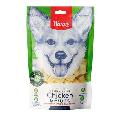 Wanpy [SPECIAL 5 for $19] Wanpy Chicken & Fruits Freeze Dried Dog Treats 40g Dog Food & Treats