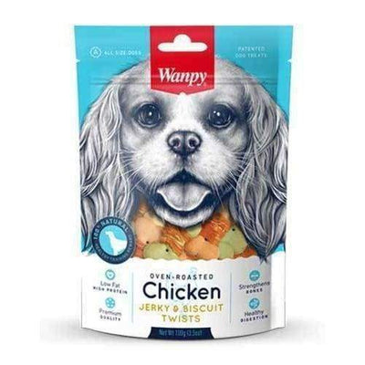 Wanpy Wanpy Oven-Roasted Chicken & Biscuit Twists Dog Treats 100g Dog Food & Treats