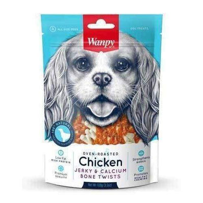 Wanpy Wanpy Oven-Roasted Chicken & Calcium Bone Twists Dog Treats 100g Dog Food & Treats