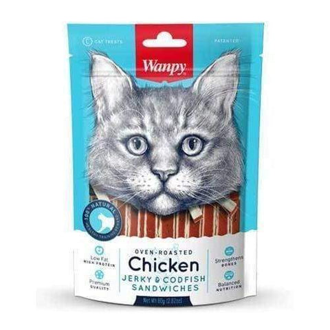 Wanpy Wanpy Oven Roasted Chicken & Cod Fish Sushi Cat Treats 80g Cat Food & Treats