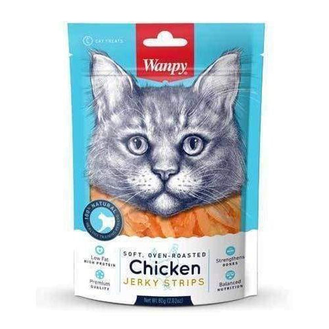 Wanpy Wanpy Soft & Oven-Roasted Chicken Strips Cat Treats 80g Cat Food & Treats