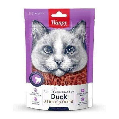 Wanpy Wanpy Soft & Oven-Roasted Duck Strips Cat Treats 80g Cat Food & Treats