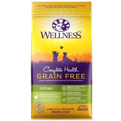 Wellness Wellness Complete Health Grain Free Kitten Deboned Chicken & Chicken Meal Dry Cat Food 5.5lb Cat Food & Treats