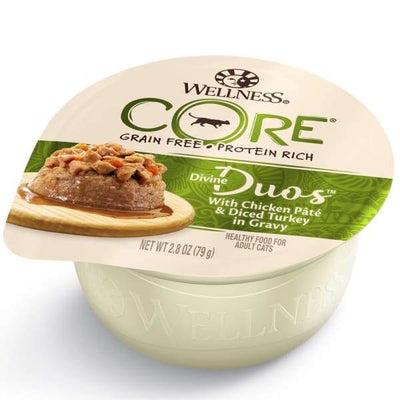 Wellness [Buy 4 with 25% OFF] Wellness CORE Divine Duos Chicken Pate & Diced Turkey In Gravy Wet Cat Food 2.8oz Cat Food & Treats