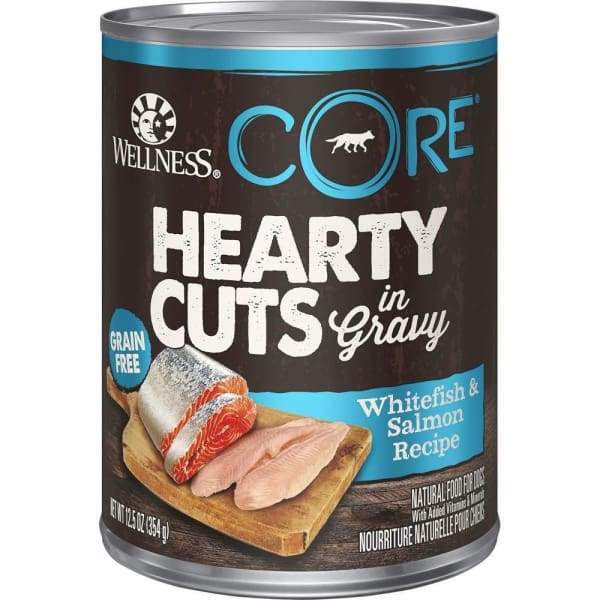 Wellness [20% OFF*] Wellness CORE Grain-Free Hearty Cuts In Gravy Whitefish & Salmon Canned Dog Food 354g Dog Food & Treats