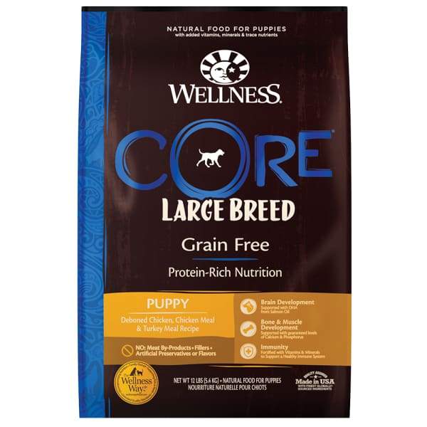 Wellness [20% OFF + FREE FOOD & TREATS] Wellness Core Large Breed Grain-free Puppy Dry Dog Food 24lbs Dog Food & Treats