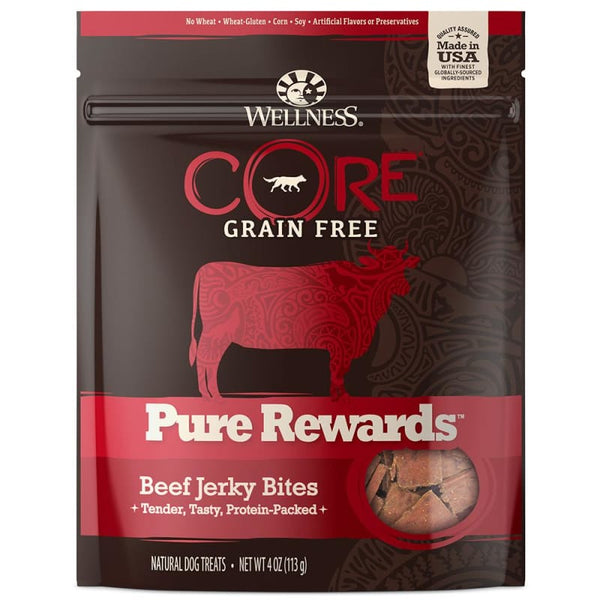Wellness [20% OFF] Wellness Core Pure Rewards Beef Jerky Bites Dog Treats 4oz Dog Food & Treats