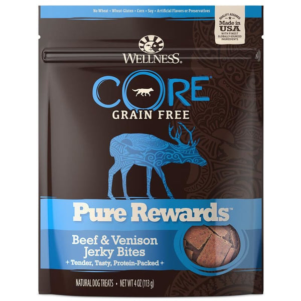 Wellness [20% OFF] Wellness Core Pure Rewards Beef & Venison Jerky Bites Dog Treats 4oz Dog Food & Treats