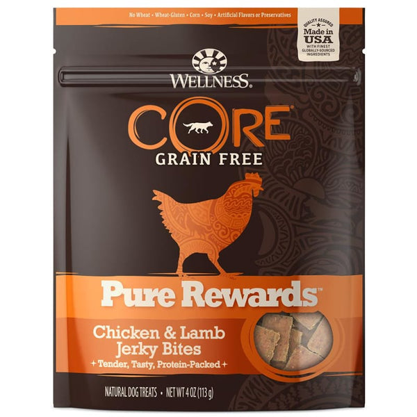 Wellness [20% OFF] Wellness Core Pure Rewards Chicken & Lamb Jerky Bites Dog Treats 4oz Dog Food & Treats