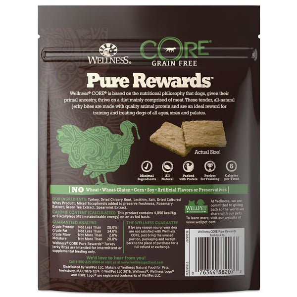Wellness [20% OFF] Wellness Core Pure Rewards Turkey Jerky Bites Dog Treats 4oz Dog Food & Treats