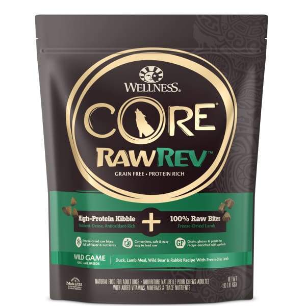 Wellness [20% OFF + FREE FOOD*] Wellness CORE RawRev Wild Game + 100% Raw Lamb Dry Dog Food Dog Food & Treats