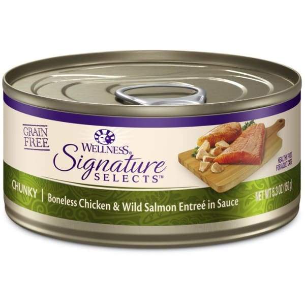 Wellness [20% OFF*] Wellness CORE Signature Selects Chunky Chicken & Salmon Canned Cat Food 5.3oz Cat Food & Treats