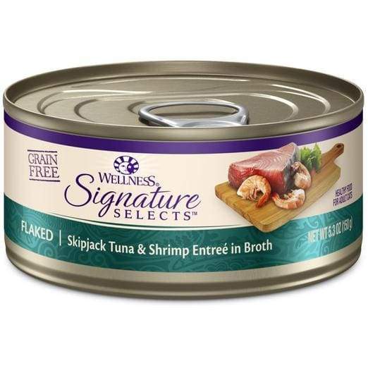 Wellness [20% OFF*] Wellness CORE Signature Selects Flaked Skipjack Tuna & Shrimp Canned Cat Food 5.3oz Cat Food & Treats