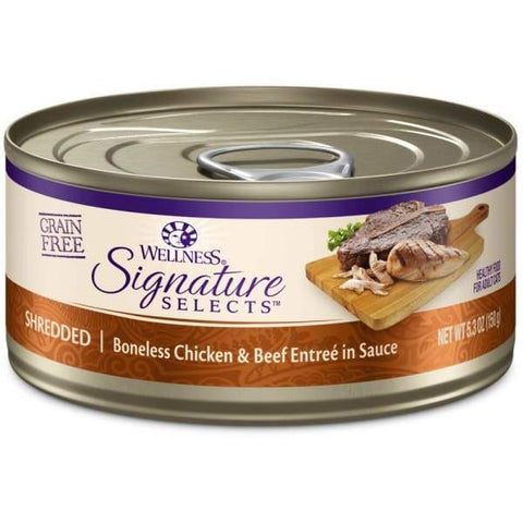 Wellness [20% OFF* ] Wellness CORE Signature Selects Shredded Chicken & Beef Canned Cat Food 5.3oz Cat Food & Treats