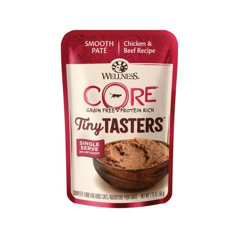 Wellness [Buy 4 with 25% OFF] Wellness Core Tiny Tasters Grain-free Chicken & Beef Wet Cat Food 1.75oz Cat Food & Treats