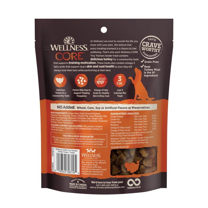 Wellness Wellness Core Tiny Trainers Turkey & Pomegranate Small Breed Dog Treats 6oz Dog Food & Treats