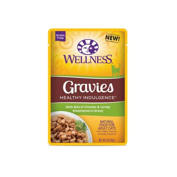 Wellness [Buy 3 Get 1 Free] Wellness Healthy Indulgence Gravies Chicken & Turkey Wet Cat Food 3oz Cat Food & Treats