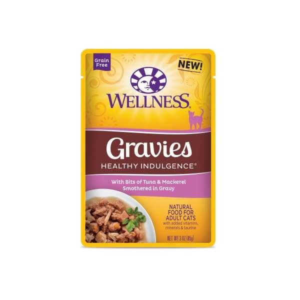 Wellness [Buy 3 Get 1 Free] Wellness Healthy Indulgence Gravies Tuna & Mackerel Wet Cat Food 3oz Cat Food & Treats