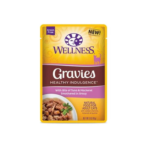 Wellness [Buy 3 Get 1 Free] Wellness Healthy Indulgence Gravies Tuna & Mackerel Wet Cat Food 3oz Cat Food & Treats