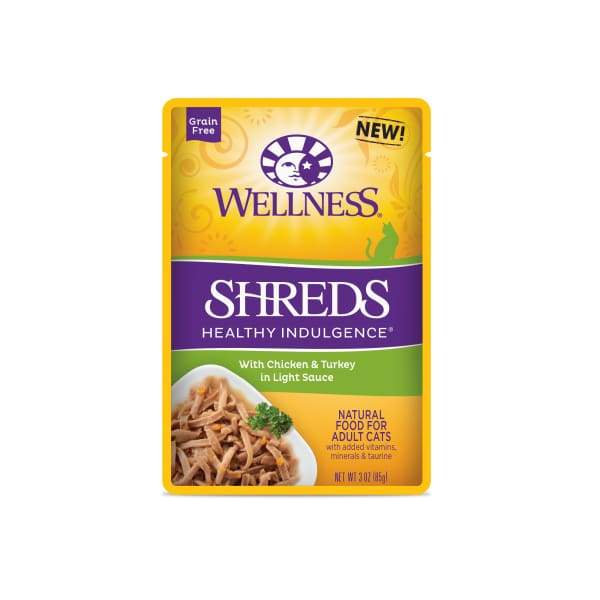 Wellness [Buy 3 Get 1 Free] Wellness Healthy Indulgence Shreds Chicken & Turkey Wet Cat Food 3oz Cat Food & Treats