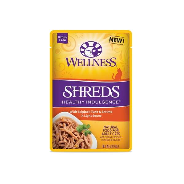 Wellness [Buy 3 Get 1 Free] Wellness Healthy Indulgence Shreds Tuna & Shrimp Wet Cat Food 3oz Cat Food & Treats