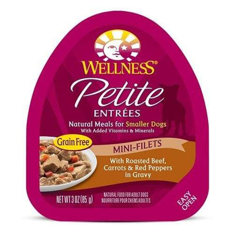 Wellness Wellness Small Breed Petite Entrees Roasted Beef Carrots & Red Peppers In Gravy Mini-Filets Wet Dog Food 3oz Dog Food & Treats
