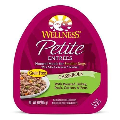 Wellness Wellness Small Breed Petite Entrees Roasted Turkey Duck Carrots & Peas Casserole Wet Dog Food 3oz Dog Food & Treats