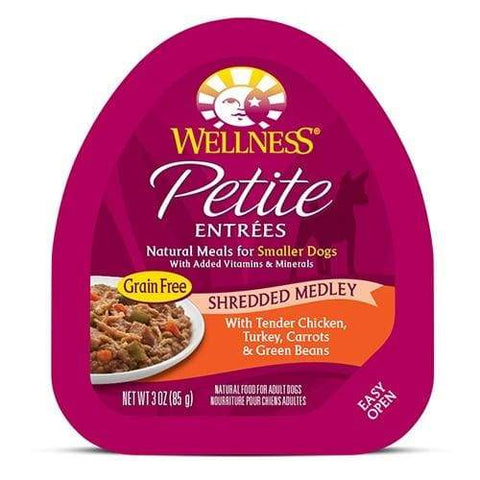 Wellness Wellness Small Breed Petite Entrees Tender Chicken Turkey Carrots & Green Beans Shredded Medley Wet Dog Food 3oz Dog Food & Treats