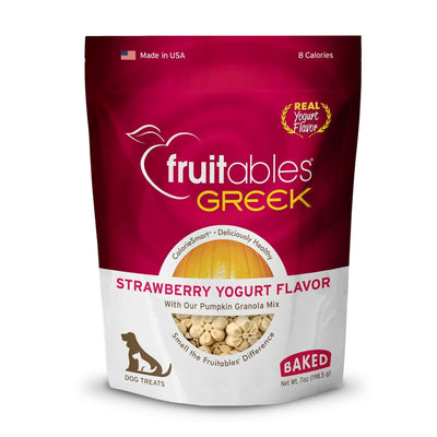 Fruitables [33% OFF] Fruitables Greek Yogurt Strawberry Biscuit Dog Treats 7oz Dog Food & Treats