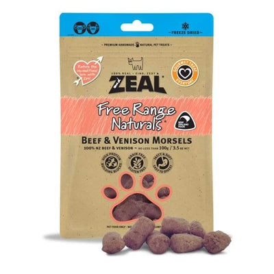 Zeal [Buy 3 with $18.50 OFF] Zeal Beef & Venison Morsels Dog & Cat Treats 100g Dog Food & Treats