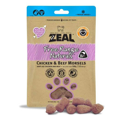 Zeal [Buy 3 with $18.50 OFF] Zeal Chicken & Beef Morsels Dog & Cat Treats 100g Dog Food & Treats