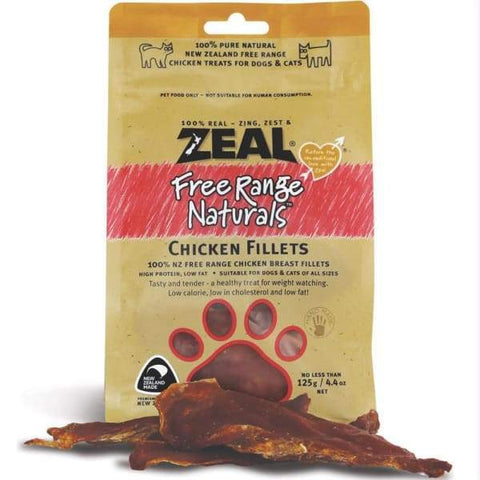 Zeal [BUY 3 WITH $18.50 OFF] Zeal Free Range Naturals Chicken Fillets Cat & Dog Treats 125g Dog Food & Treats