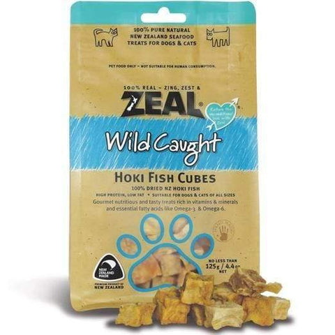 Zeal [BUY 3 WITH $18.50 OFF] Zeal Free Range Naturals Hoki Fish Cubes Cat & Dog Treats 125g Dog Food & Treats