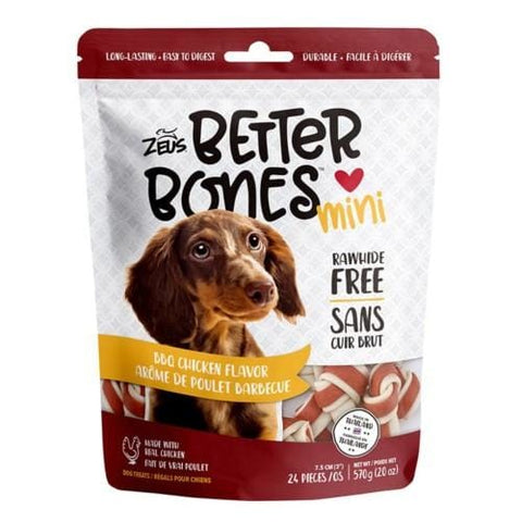 Zeus Zeus Better Bones BBQ Chicken Mini Bones 24pcs Dog Food & Treats