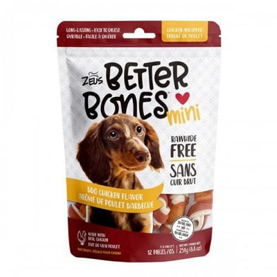 Zeus Zeus Better Bones BBQ Flavour Chicken Wrapped Mini Bones 12pcs Dog Food & Treats
