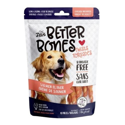 Zeus Zeus Better Bones Salmon Flavour Chicken Wrapped Twists Dog Treats 10pcs Dog Food & Treats