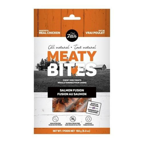 Zeus Zeus Meaty Bites Chewy Salmon Fusion Dog Treats 150g Dog Food & Treats