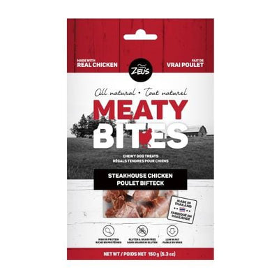 Zeus Zeus Meaty Bites Chewy Steakhouse Chicken Dog Treats 150g Dog Food & Treats