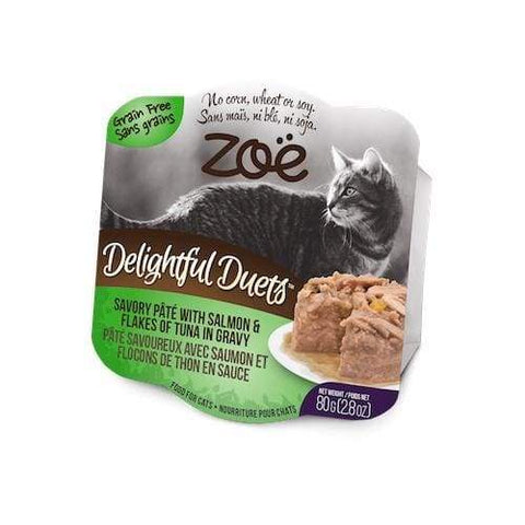 Zoe [PROMO BUY 4 GET 2 FREE] Zoë Delightful Duets Salmon & Tuna in Gravy Grain-Free Wet Cat Food 80g Cat Food & Treats