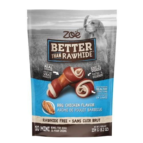 Zoe Zoe Better Than Rawhide BBQ Chicken 10 Mini Bones Dog Chew 234g Dog Food & Treats