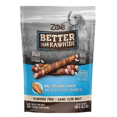 Zoe Zoe Better Than Rawhide BBQ Chicken Twists Dog Chew 148g Dog Food & Treats
